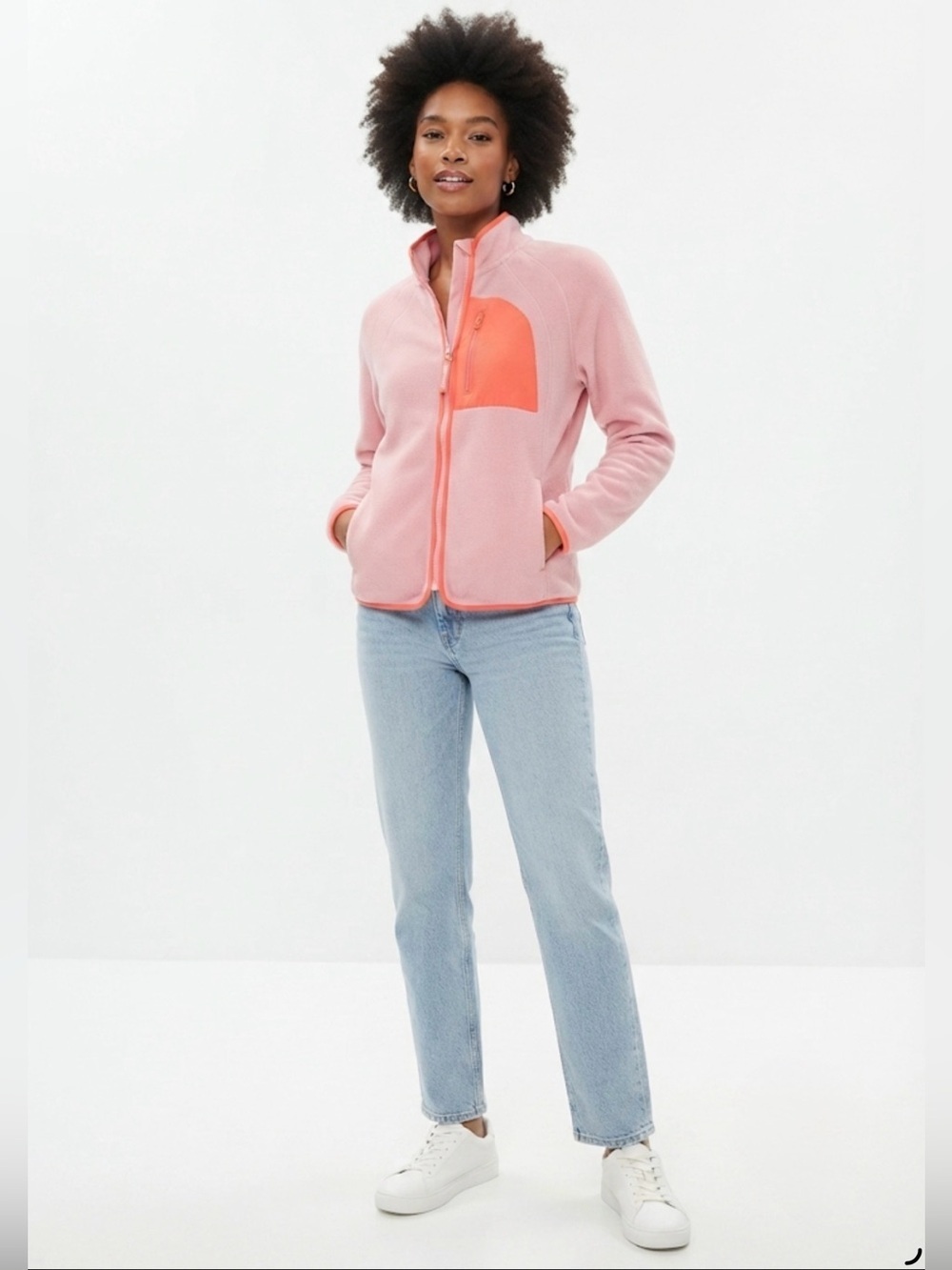 Aeropostale Sport Pink Polar Fleece Full Zip Jacket Large